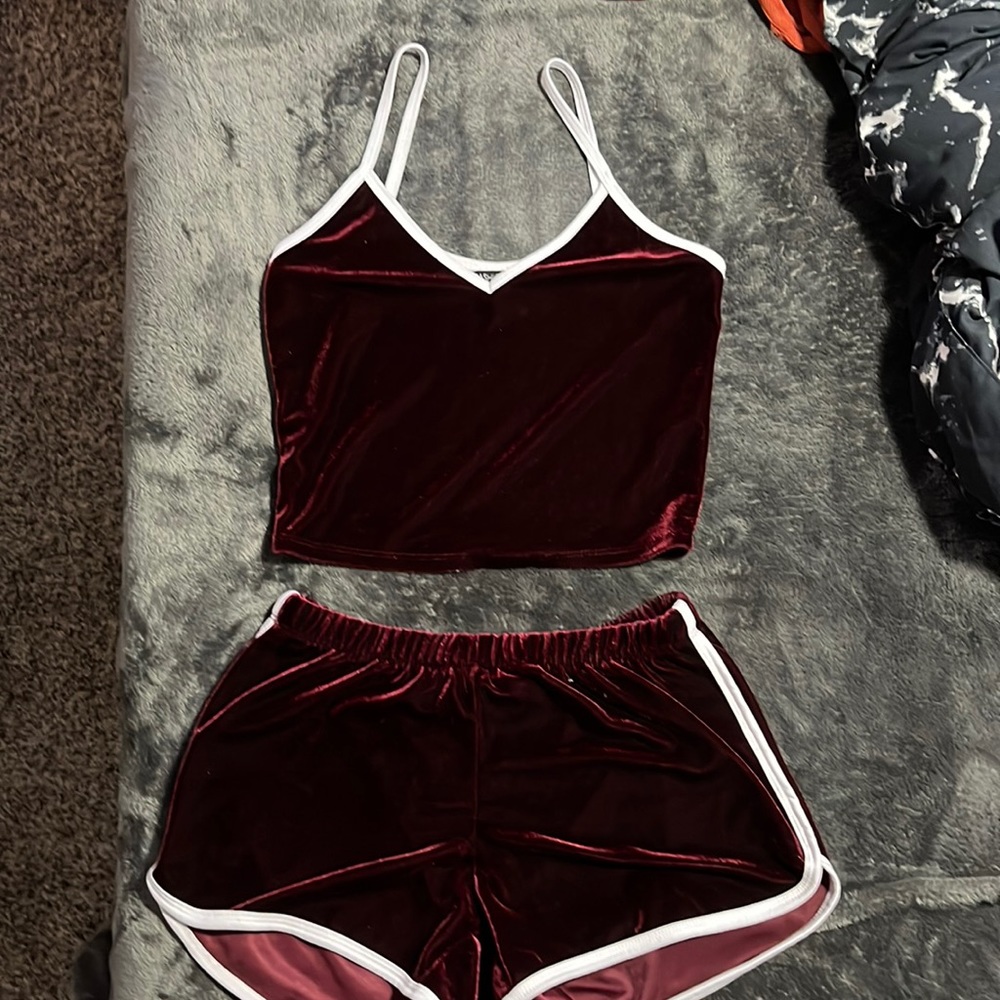 Fashion Nova Velvet 2 Piece Set